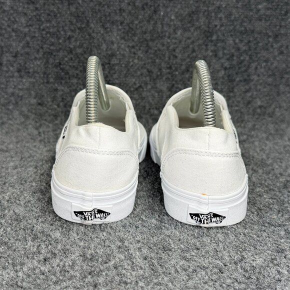 Vans Slip On Shoes Women's Size 7.5 White Canvas Athletic Retro Skate Sneakers - Picture 5 of 11
